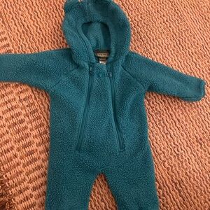 Teal Fleece Kids One Piece